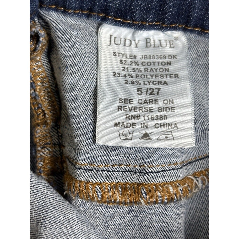 Judy Blue Boyfriend Fit Hi Elastic Waist Pull-on Cuffed Ankle Jeans SIZE 5NWOT - Picture 8 of 9